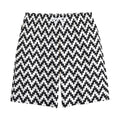 Pixel Zigzag Pattern Print Cotton Shorts