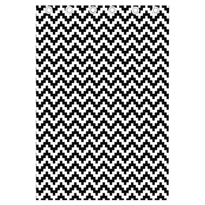 Pixel Zigzag Pattern Print Curtain
