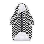 Pixel Zigzag Pattern Print Dog Zip Up Hoodie
