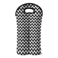 Pixel Zigzag Pattern Print Double Neoprene Wine Tote