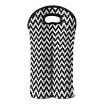 Pixel Zigzag Pattern Print Double Neoprene Wine Tote