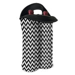 Pixel Zigzag Pattern Print Double Neoprene Wine Tote