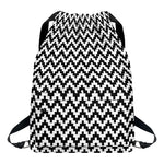 Pixel Zigzag Pattern Print Drawstring Backpack