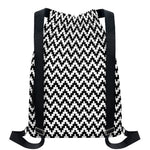 Pixel Zigzag Pattern Print Drawstring Backpack