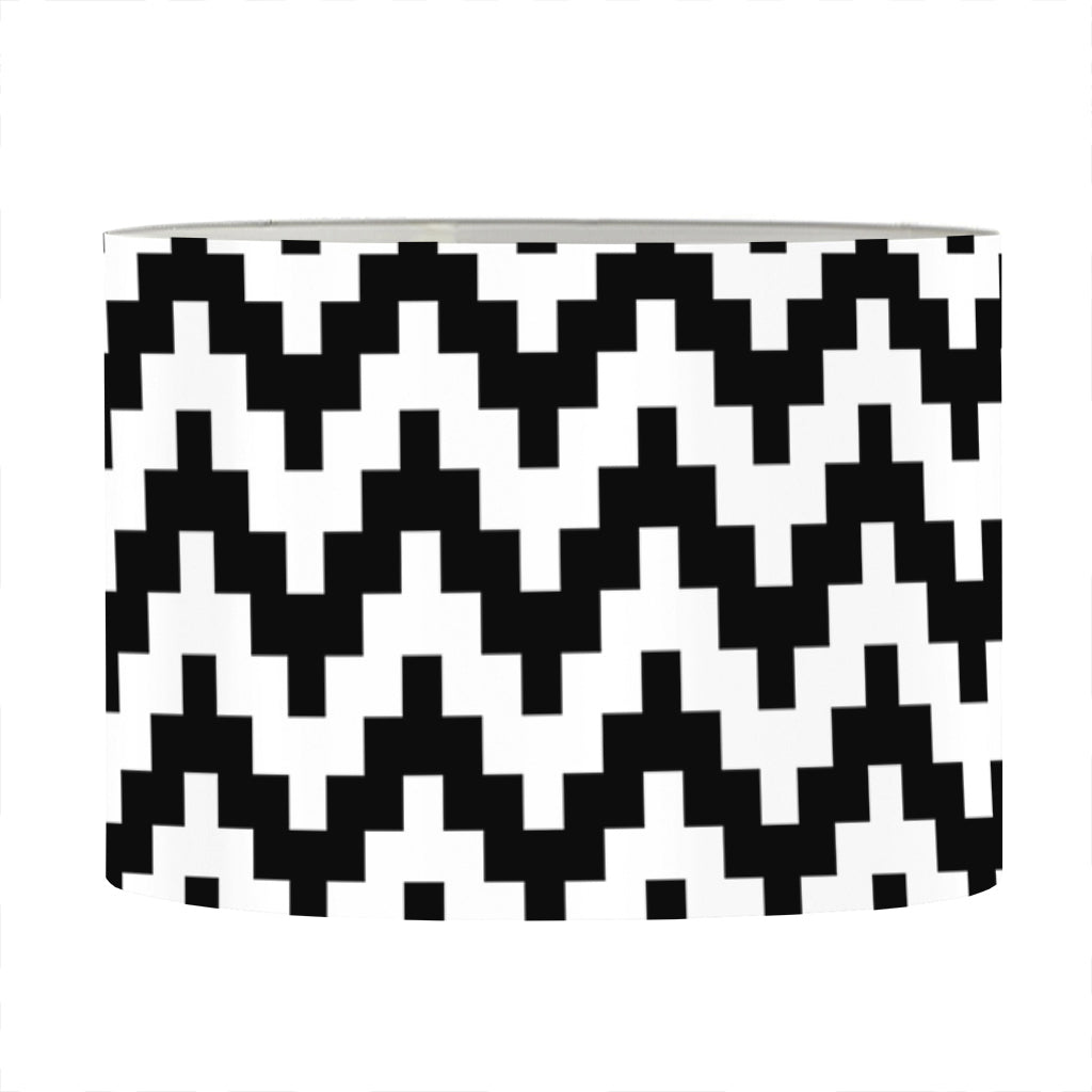 Pixel Zigzag Pattern Print Drum Lamp Shade