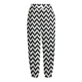 Pixel Zigzag Pattern Print Fleece Lined Knit Pants