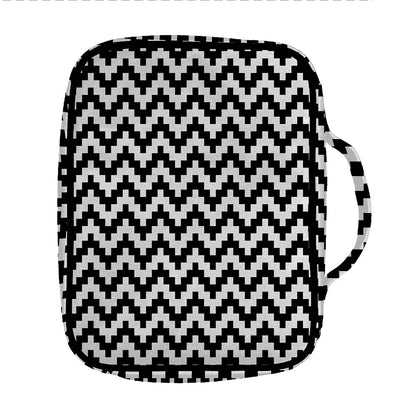 Pixel Zigzag Pattern Print Front Pocket Bible Bag