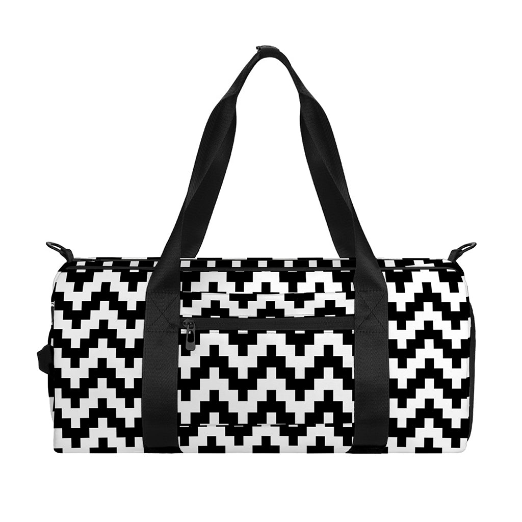 Pixel Zigzag Pattern Print Gym Bag