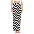 Pixel Zigzag Pattern Print High Slit Maxi Skirt