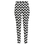 Pixel Zigzag Pattern Print High-Waisted Pocket Leggings