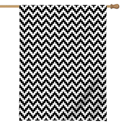 Pixel Zigzag Pattern Print House Flag