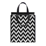 Pixel Zigzag Pattern Print Insulated Lunch Tote