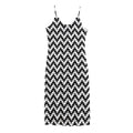 Pixel Zigzag Pattern Print Jersey Midi Cami Dress