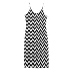 Pixel Zigzag Pattern Print Jersey Midi Cami Dress