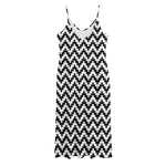 Pixel Zigzag Pattern Print Jersey Midi Cami Dress
