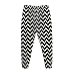 Pixel Zigzag Pattern Print Jogger Pants