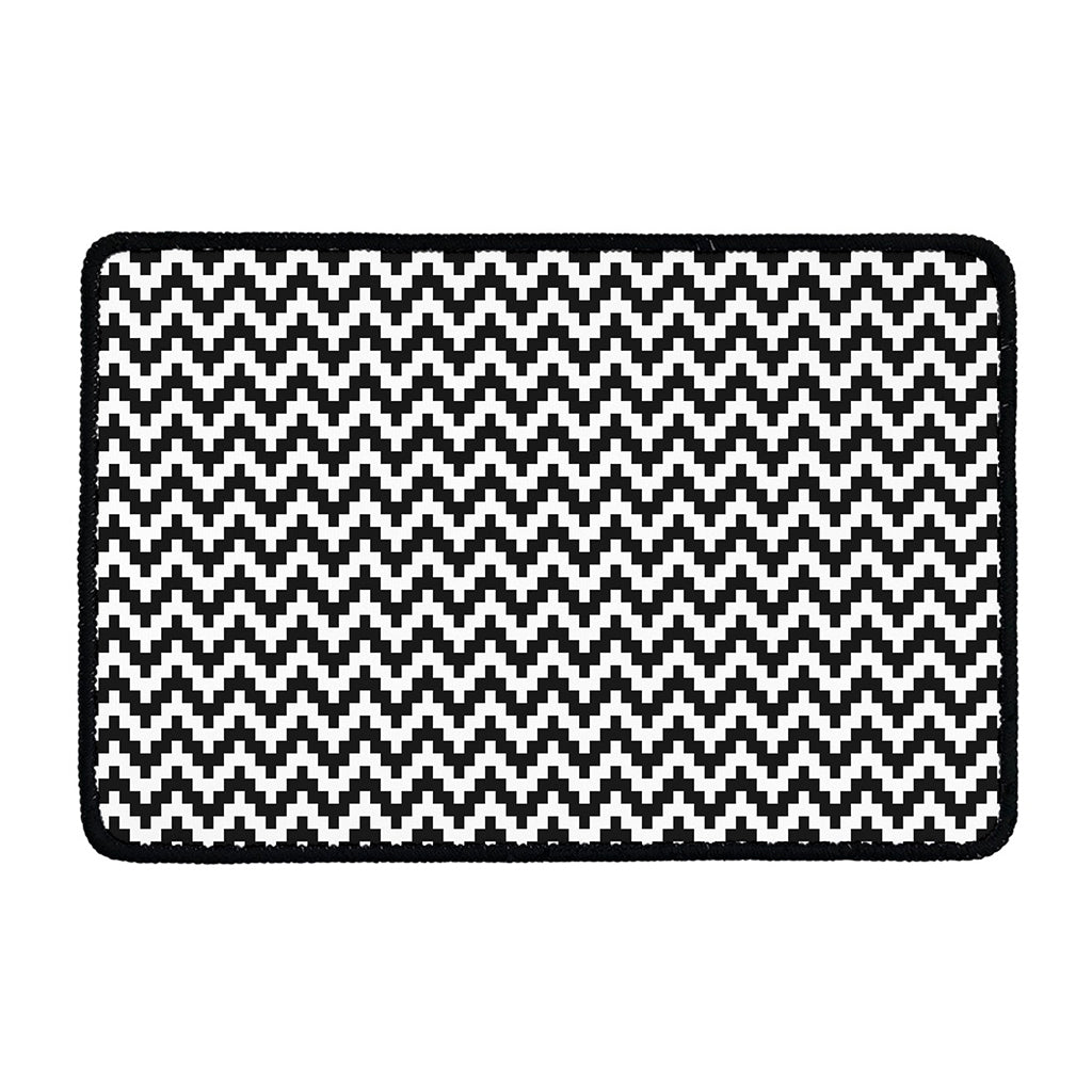 Pixel Zigzag Pattern Print Kitchen Mat