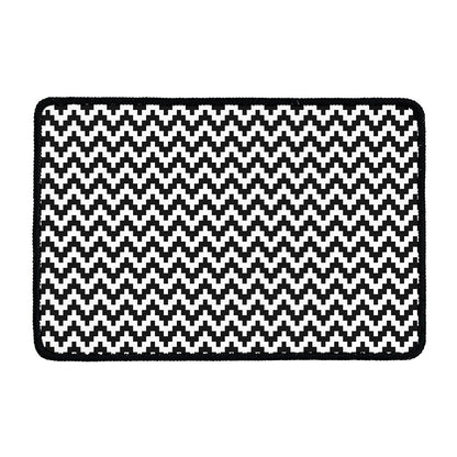 Pixel Zigzag Pattern Print Kitchen Mat