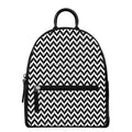 Pixel Zigzag Pattern Print Leather Backpack