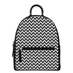 Pixel Zigzag Pattern Print Leather Backpack