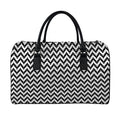 Pixel Zigzag Pattern Print Leather Duffel Bag