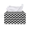 Pixel Zigzag Pattern Print Leather Tissue Box Cover