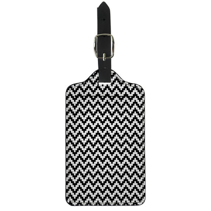 Pixel Zigzag Pattern Print Luggage Tag