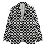 Pixel Zigzag Pattern Print Men's Blazer