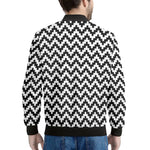 Pixel Zigzag Pattern Print Men's Bomber Jacket