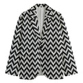 Pixel Zigzag Pattern Print Men's Cotton Blazer