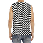 Pixel Zigzag Pattern Print Men's Fitness Tank Top