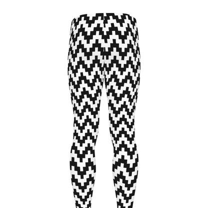 Pixel Zigzag Pattern Print Men's leggings