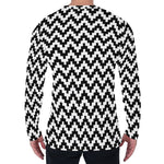 Pixel Zigzag Pattern Print Men's Long Sleeve T-Shirt