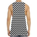 Pixel Zigzag Pattern Print Men's Muscle Tank Top