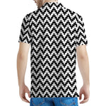 Pixel Zigzag Pattern Print Men's Polo Shirt