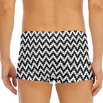 Pixel Zigzag Pattern Print Men's Short Boxer Briefs