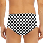 Pixel Zigzag Pattern Print Men's Triangle Swim Briefs