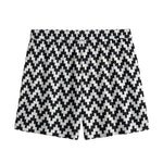 Pixel Zigzag Pattern Print Mesh Shorts