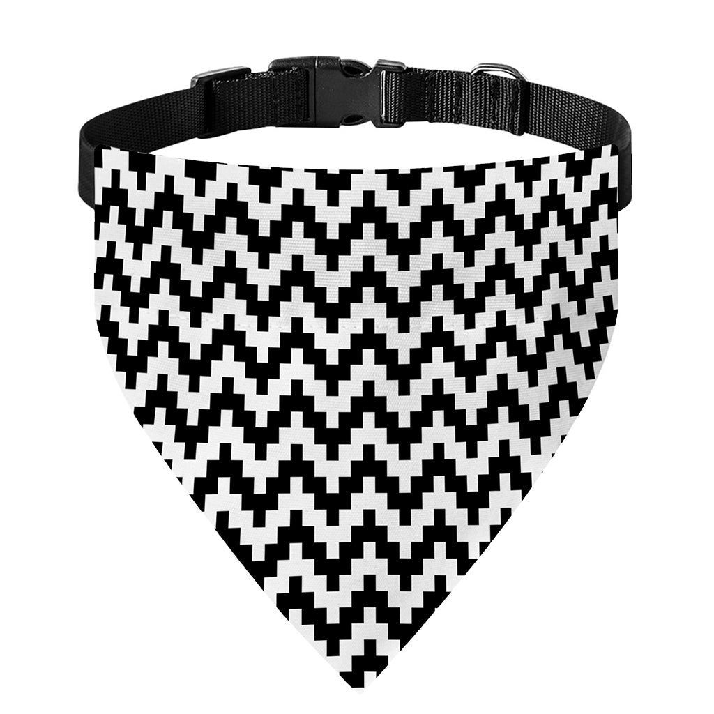Pixel Zigzag Pattern Print Over The Collar Dog Bandana