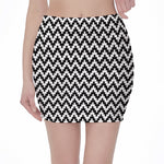 Pixel Zigzag Pattern Print Pencil Mini Skirt