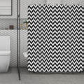 Pixel Zigzag Pattern Print Polyester Shower Curtain