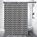Pixel Zigzag Pattern Print Premium Shower Curtain