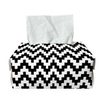 Pixel Zigzag Pattern Print Rectangle Tissue Box Cover