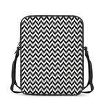 Pixel Zigzag Pattern Print Rectangular Crossbody Bag