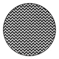 Pixel Zigzag Pattern Print Round Floor Mat