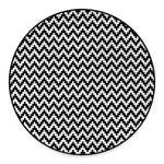 Pixel Zigzag Pattern Print Round Floor Mat