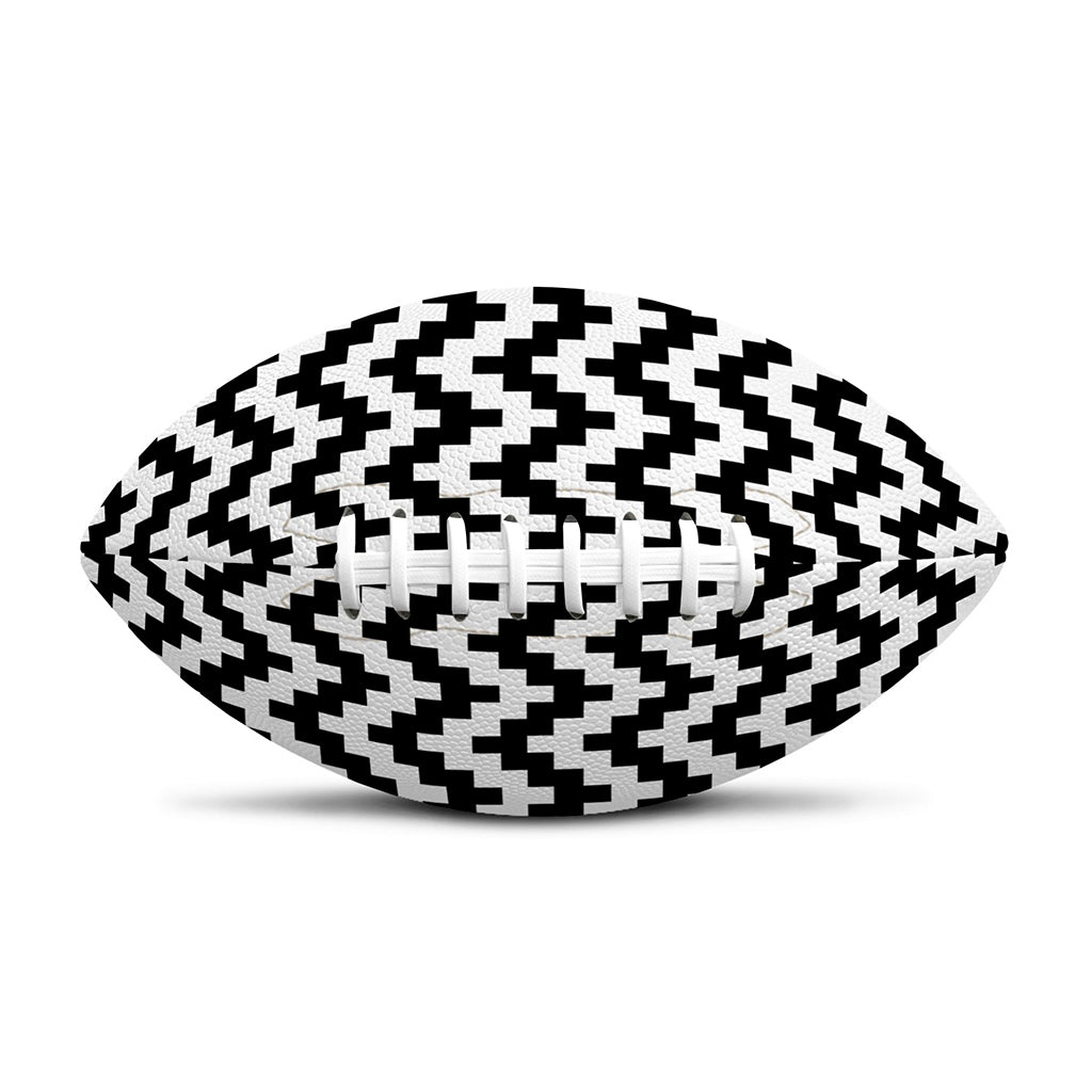 Pixel Zigzag Pattern Print Rugby Ball