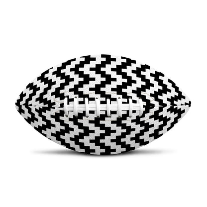 Pixel Zigzag Pattern Print Rugby Ball