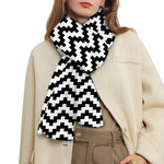 Pixel Zigzag Pattern Print Scarf
