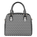 Pixel Zigzag Pattern Print Shoulder Handbag